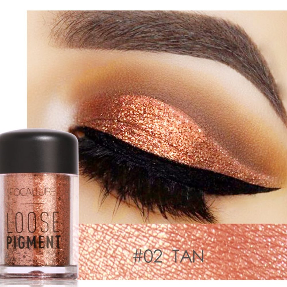 FOCALLURE Loose Glitter Pigments Eye Shadow, #2 Tan